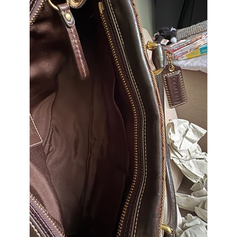 Vintage Coach Signature Jacquard Satchel in Brown/Tan - Picture 5 of 5